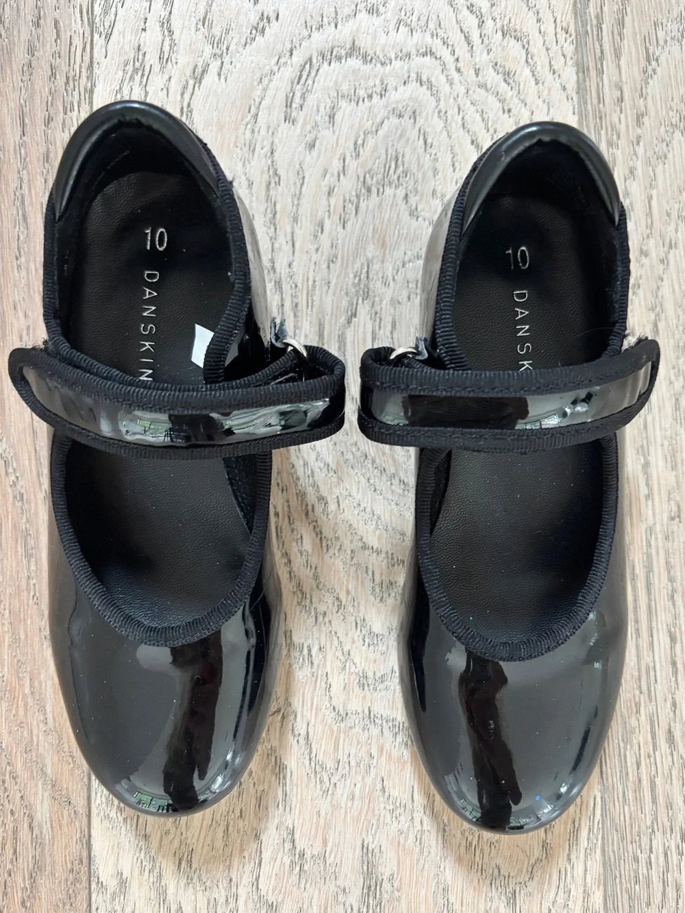 Girls Black Mary Jane Tap Shoes with Velcro Strap